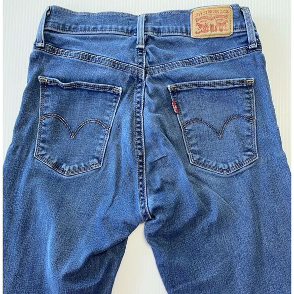Levis Mid Rise Skinny Faded Blue Denim Jeans Women's Size 28 X 30 (actual 26x30) - Picture 3 of 13